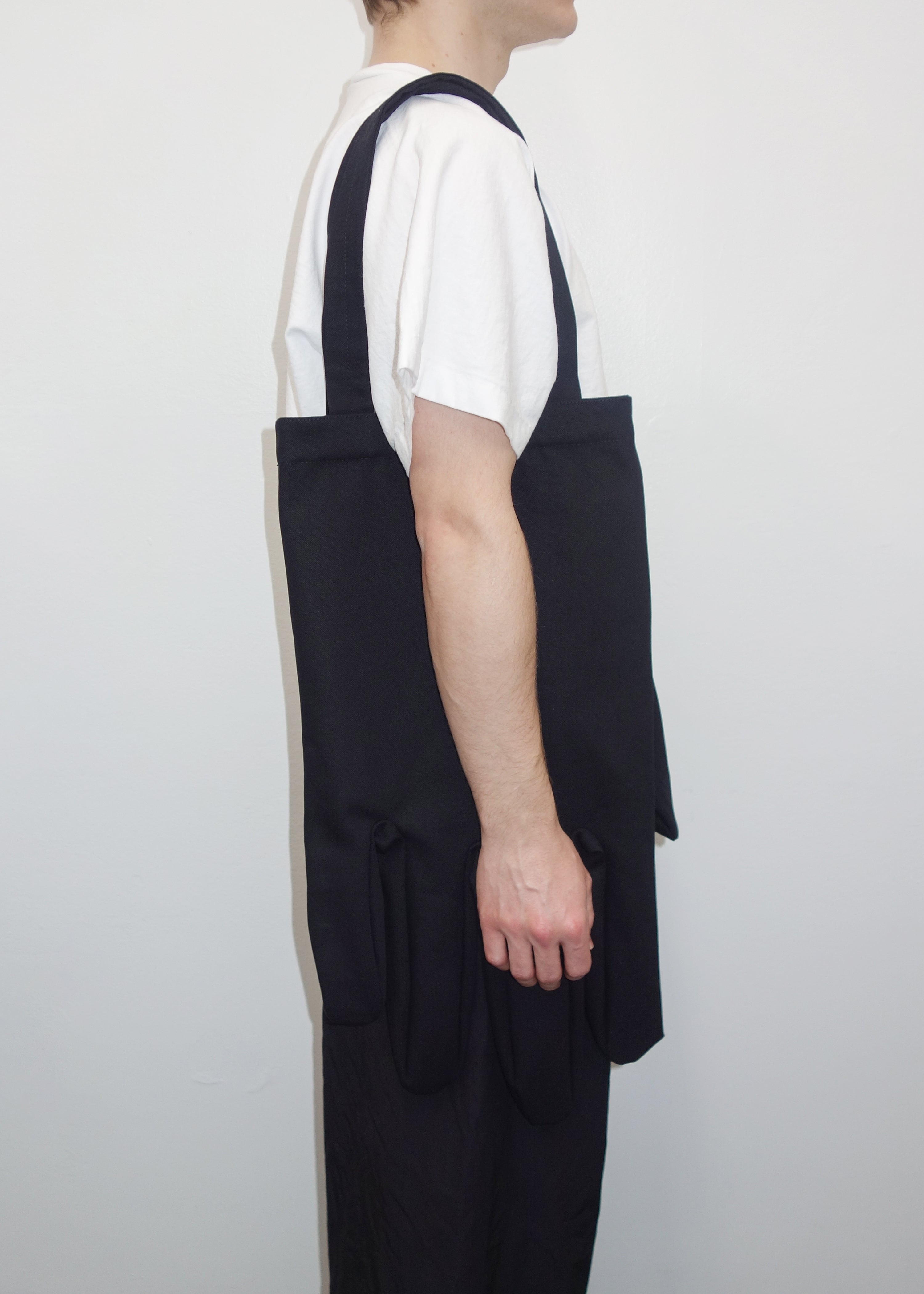 Right Hand Tote in Black Cotton Canvas