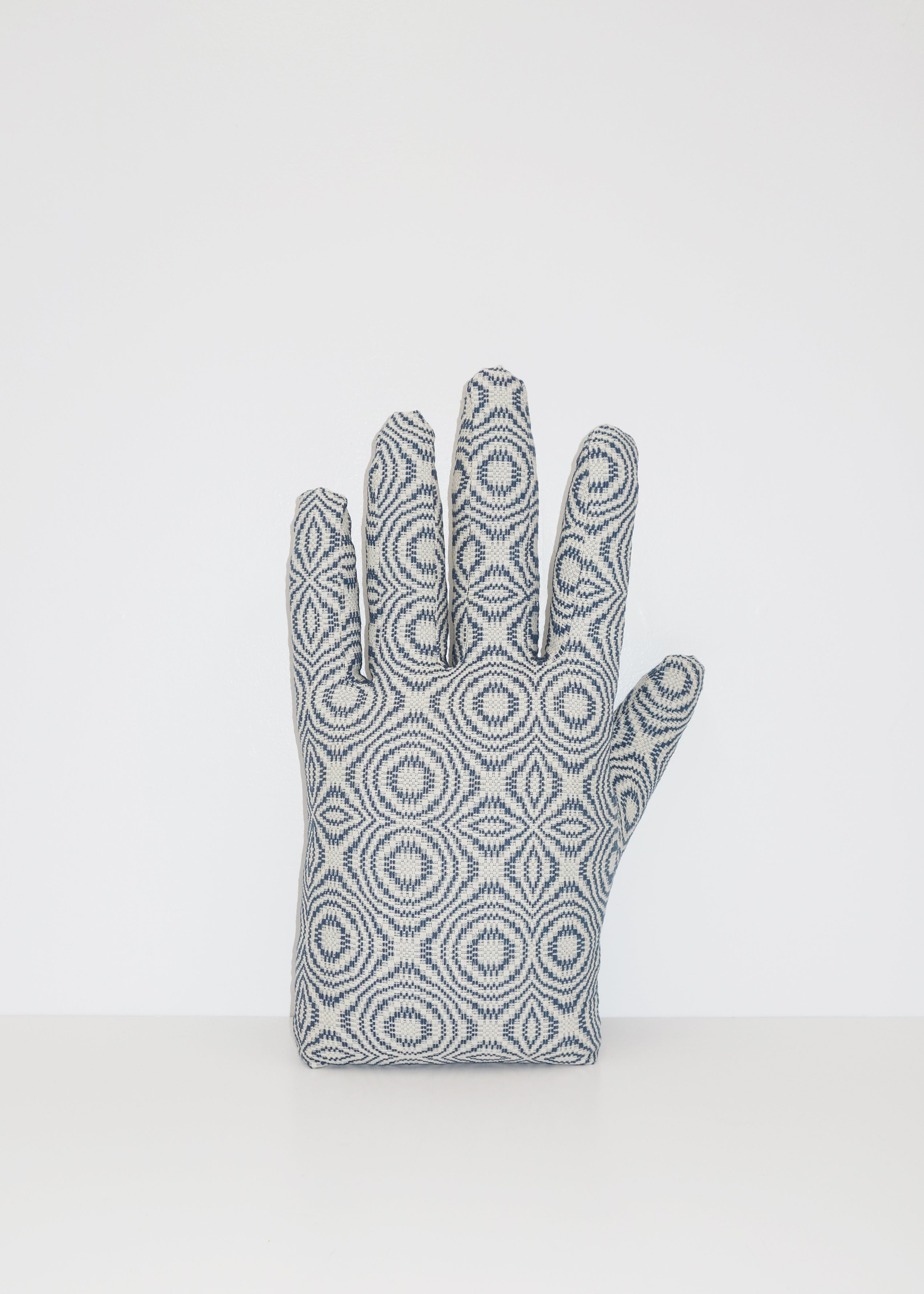 Left Hand in Antique Indigo Overshot Coverlet