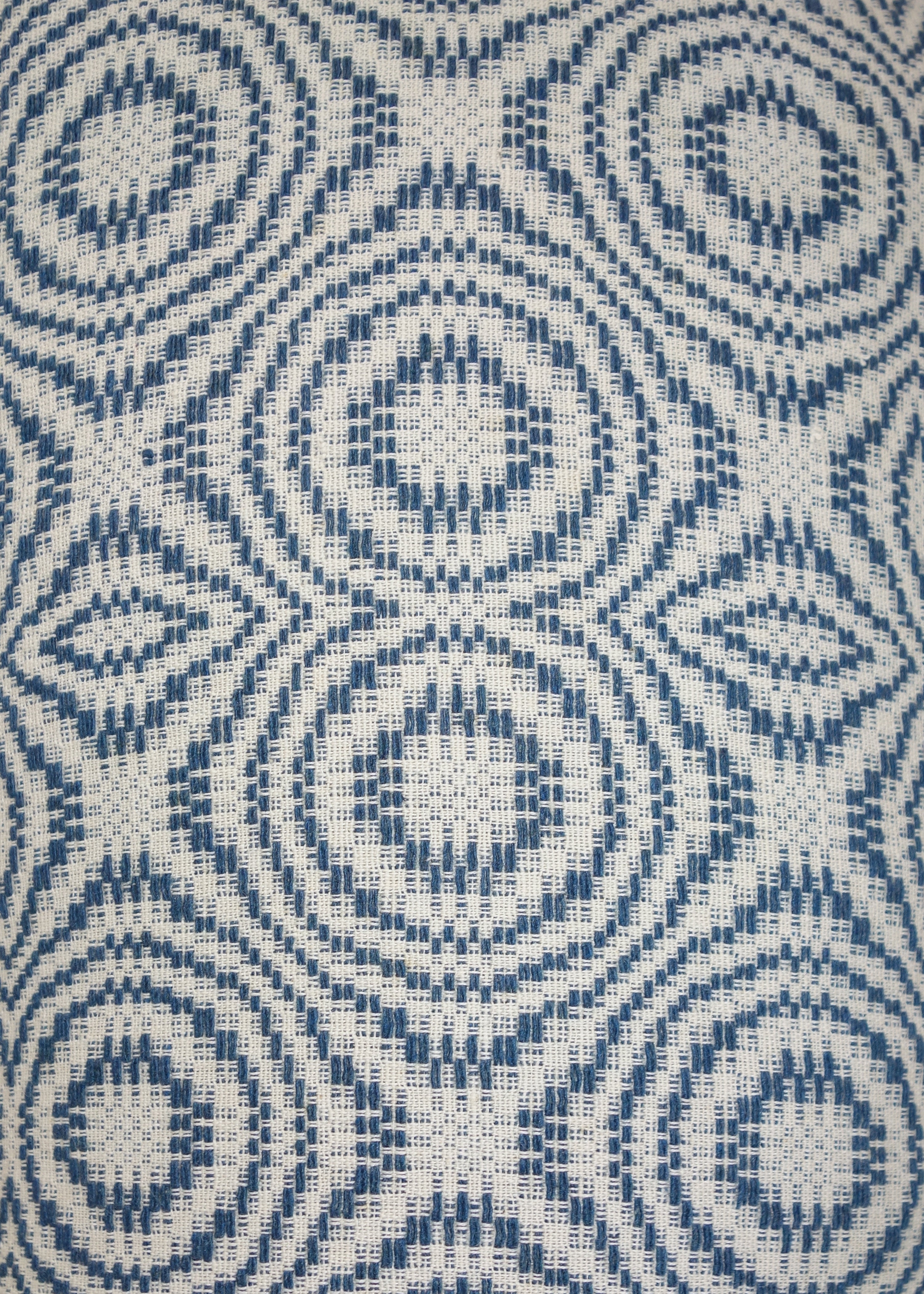 Foot in Antique Indigo Overshot Coverlet