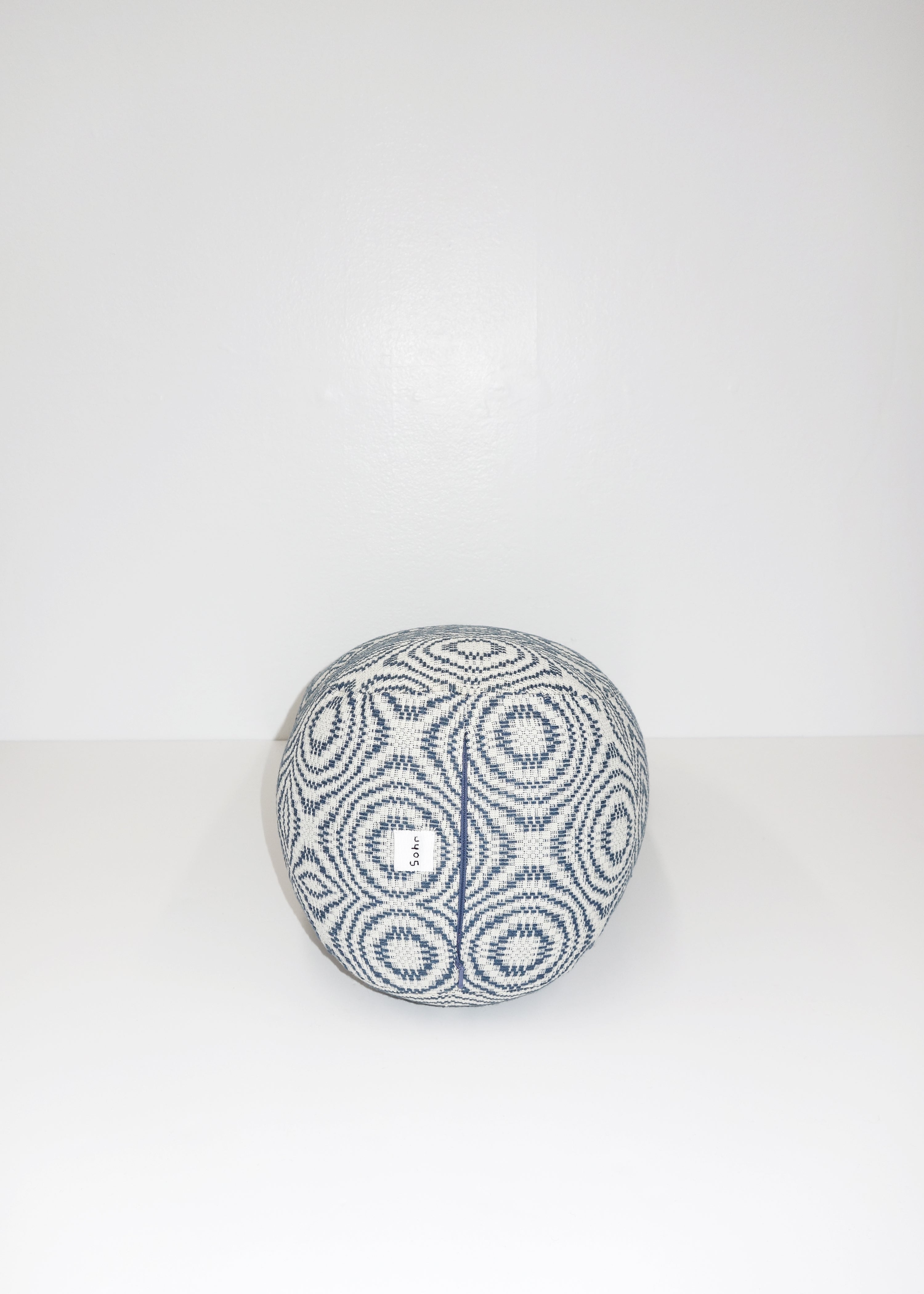 Foot in Antique Indigo Overshot Coverlet