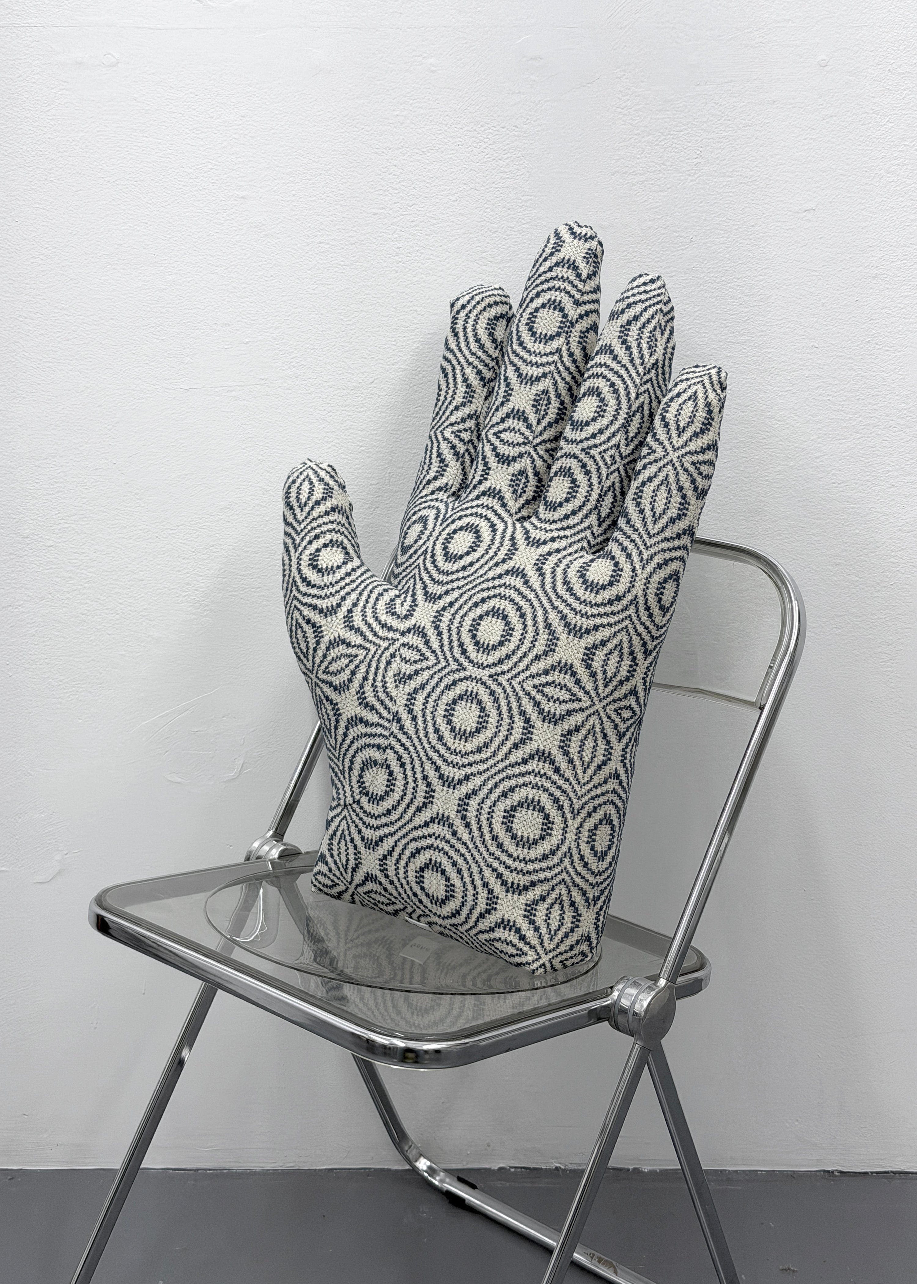 Left Hand in Antique Indigo Overshot Coverlet