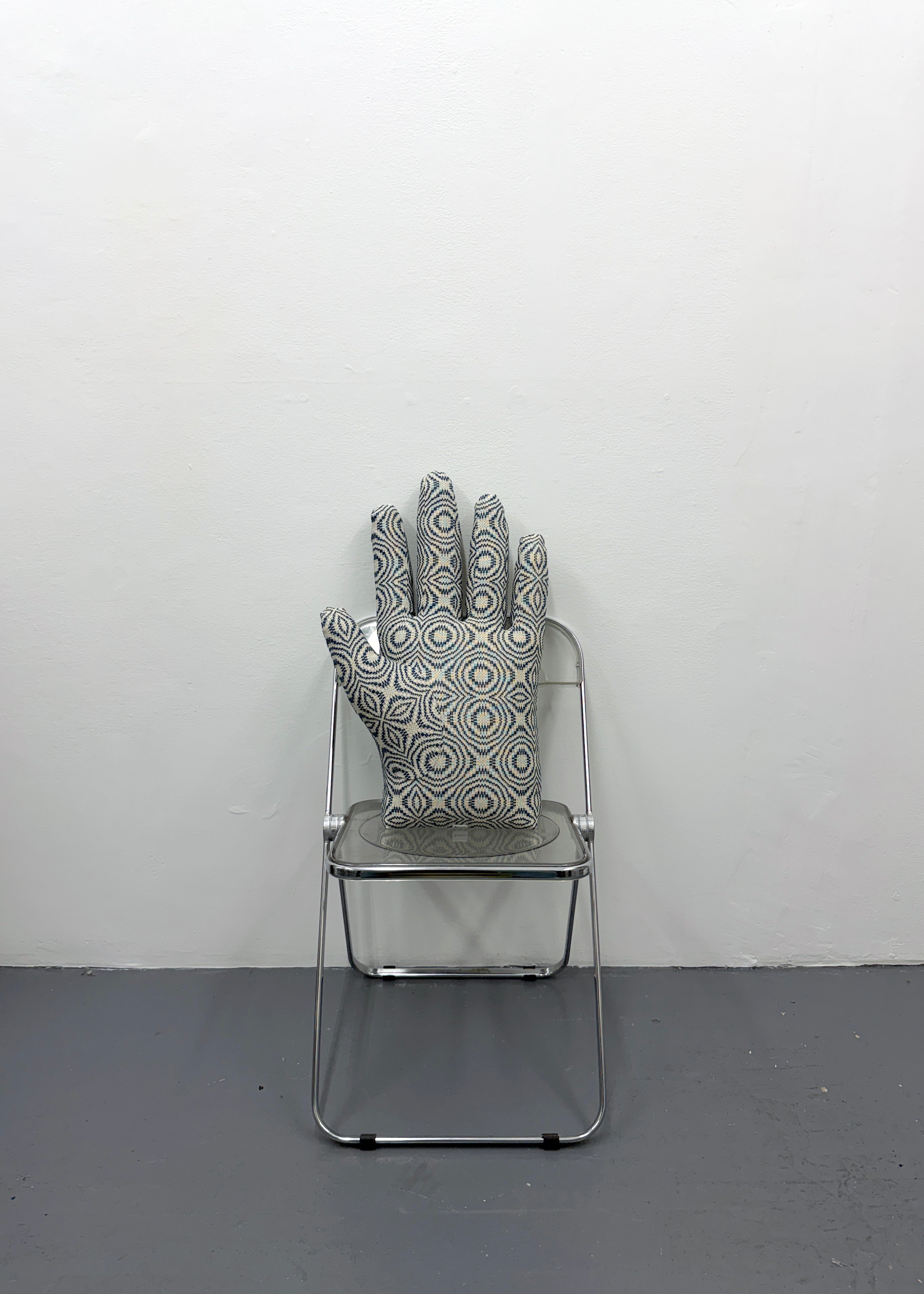 Left Hand in Antique Indigo Overshot Coverlet