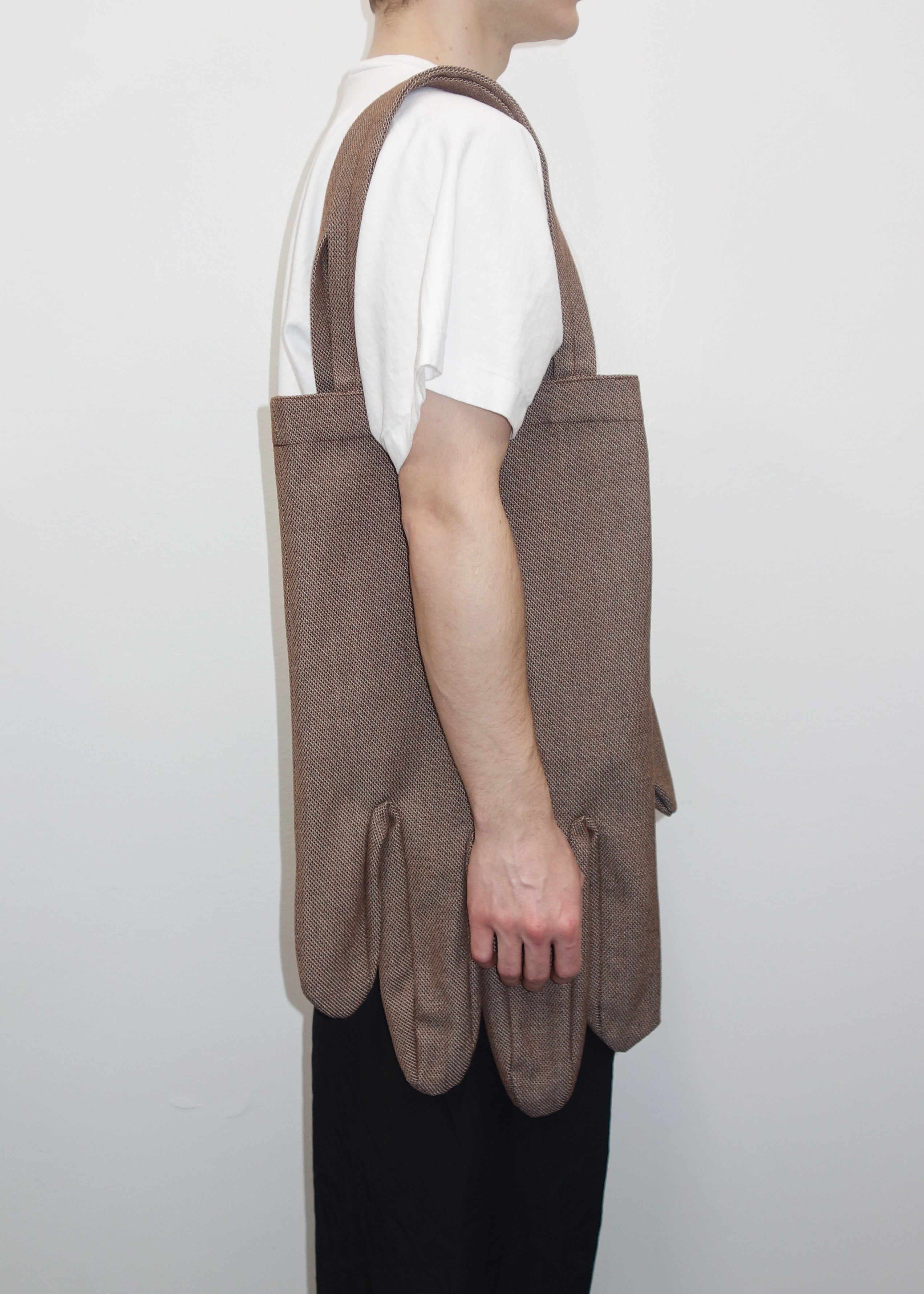 Right Hand Tote in Brown Steelcut Wool