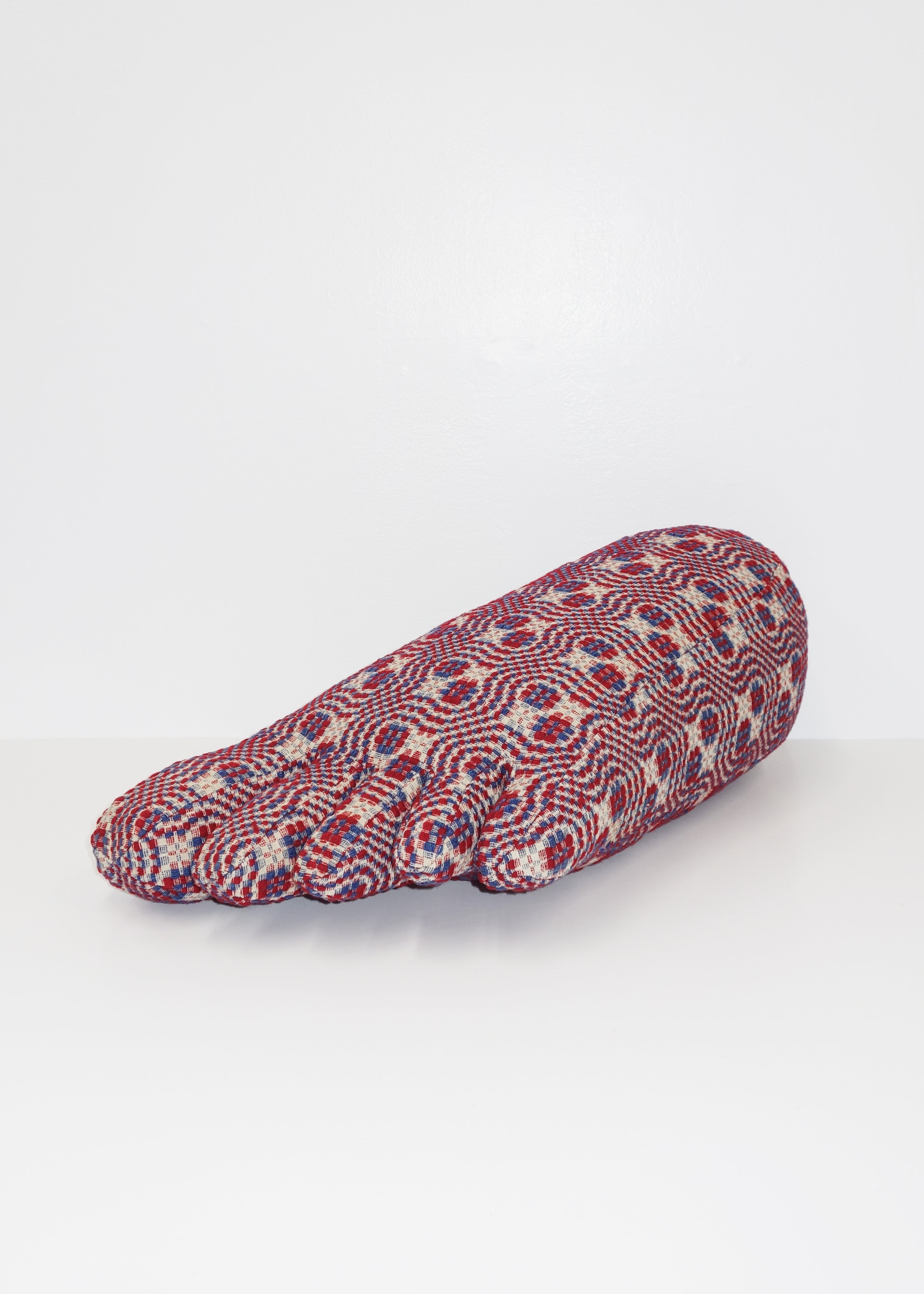 Foot in Antique Overshot Coverlet