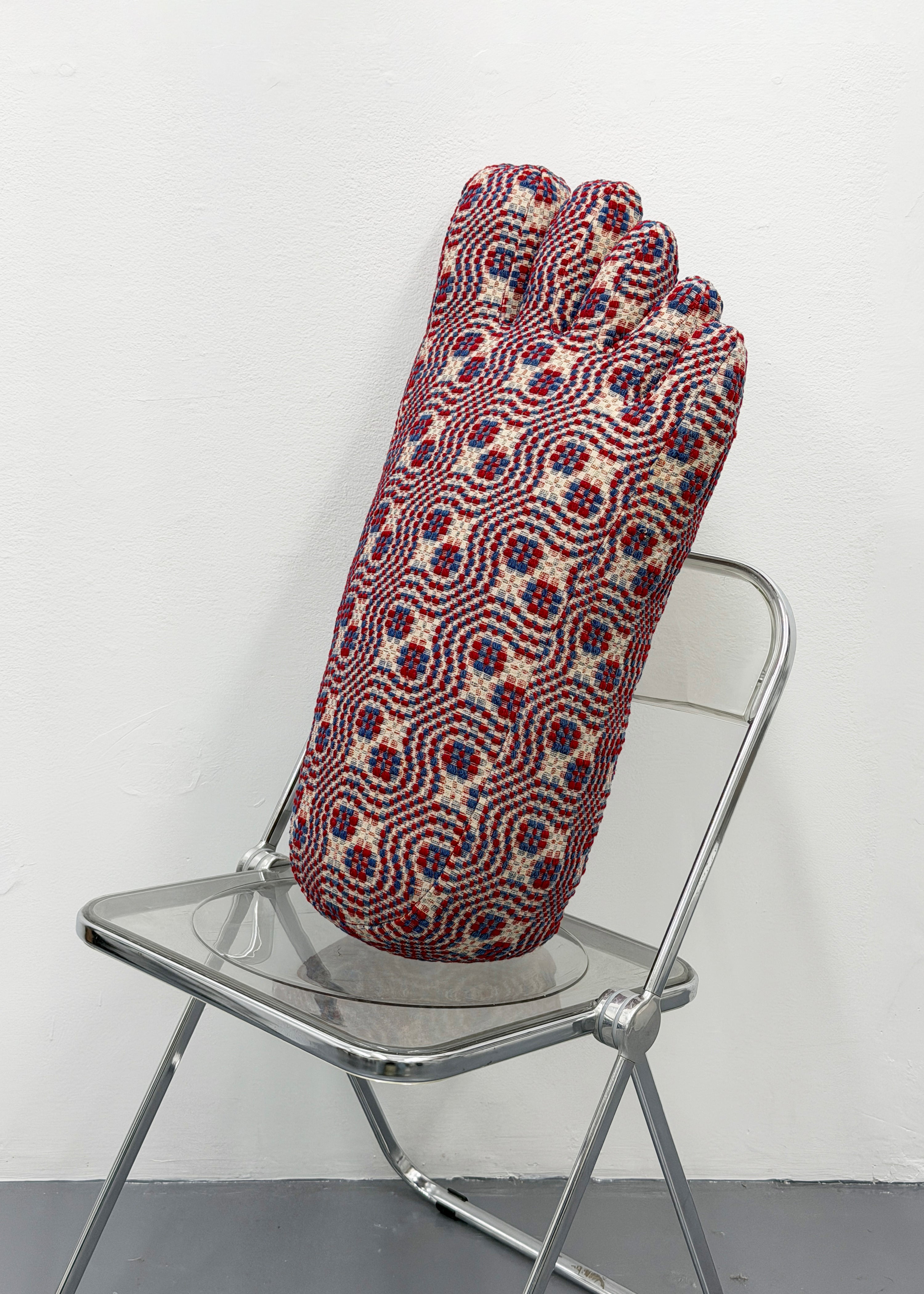 Foot in Antique Overshot Coverlet