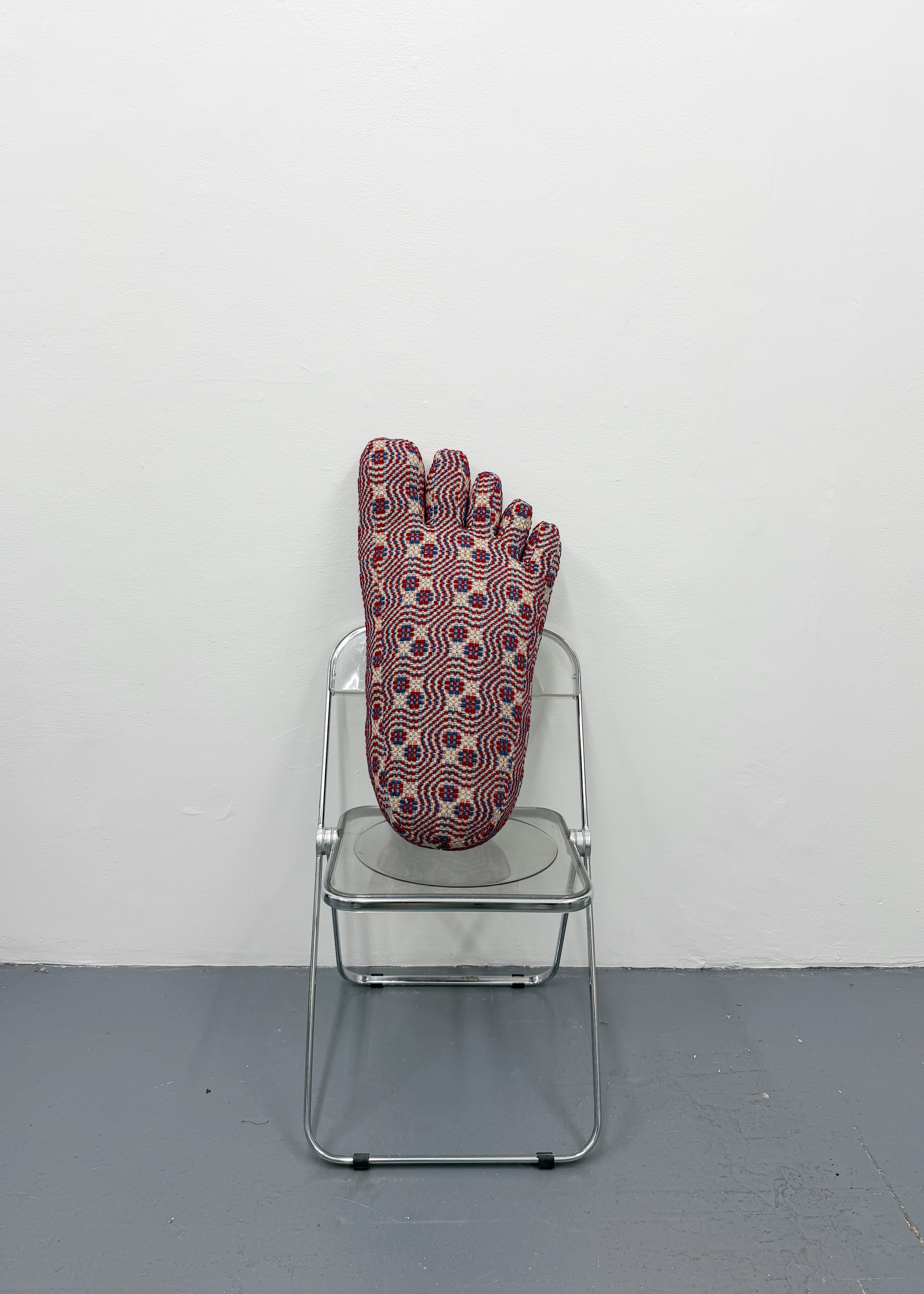 Foot in Antique Overshot Coverlet