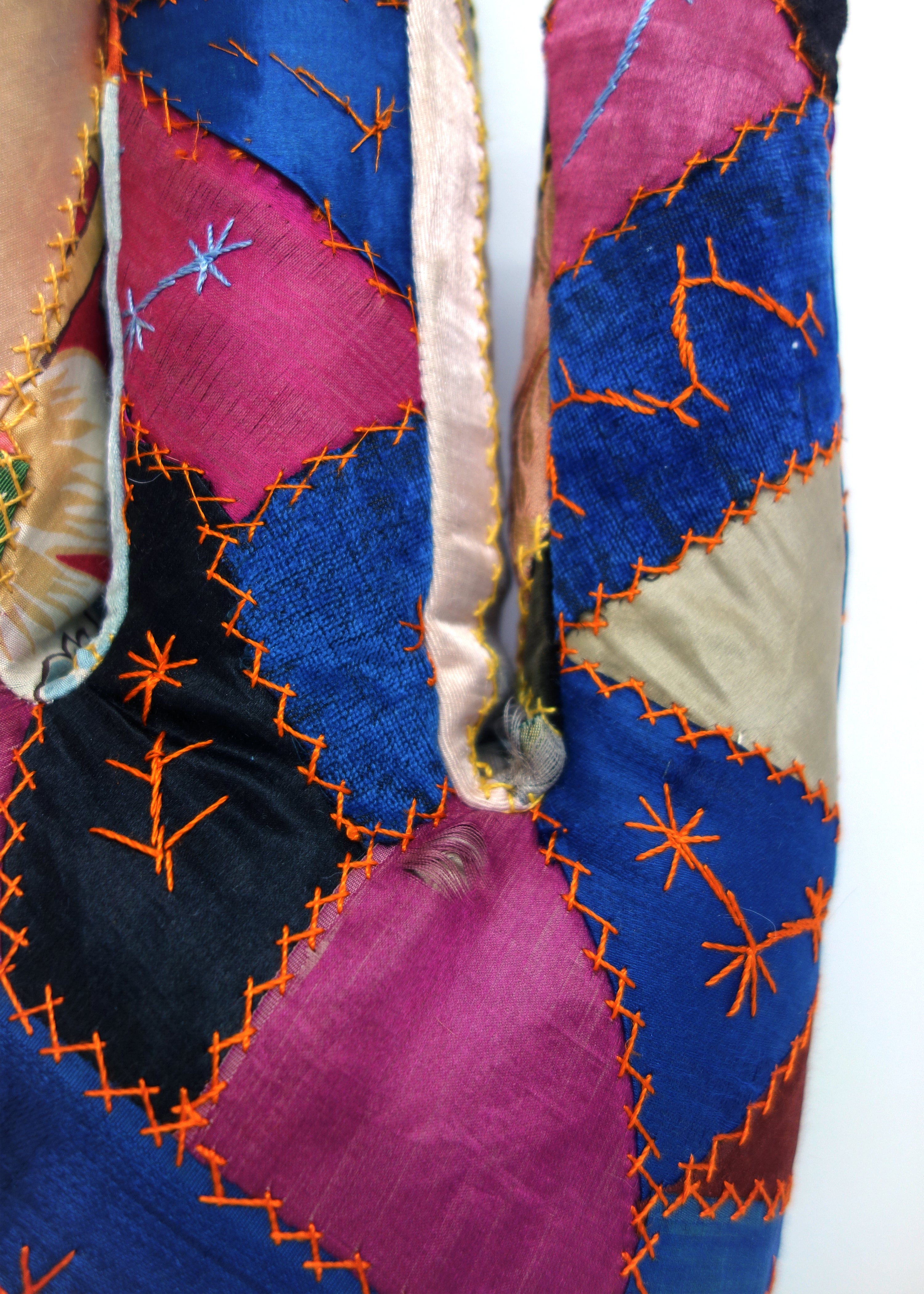 Left Hand in Antique Crazy Quilt