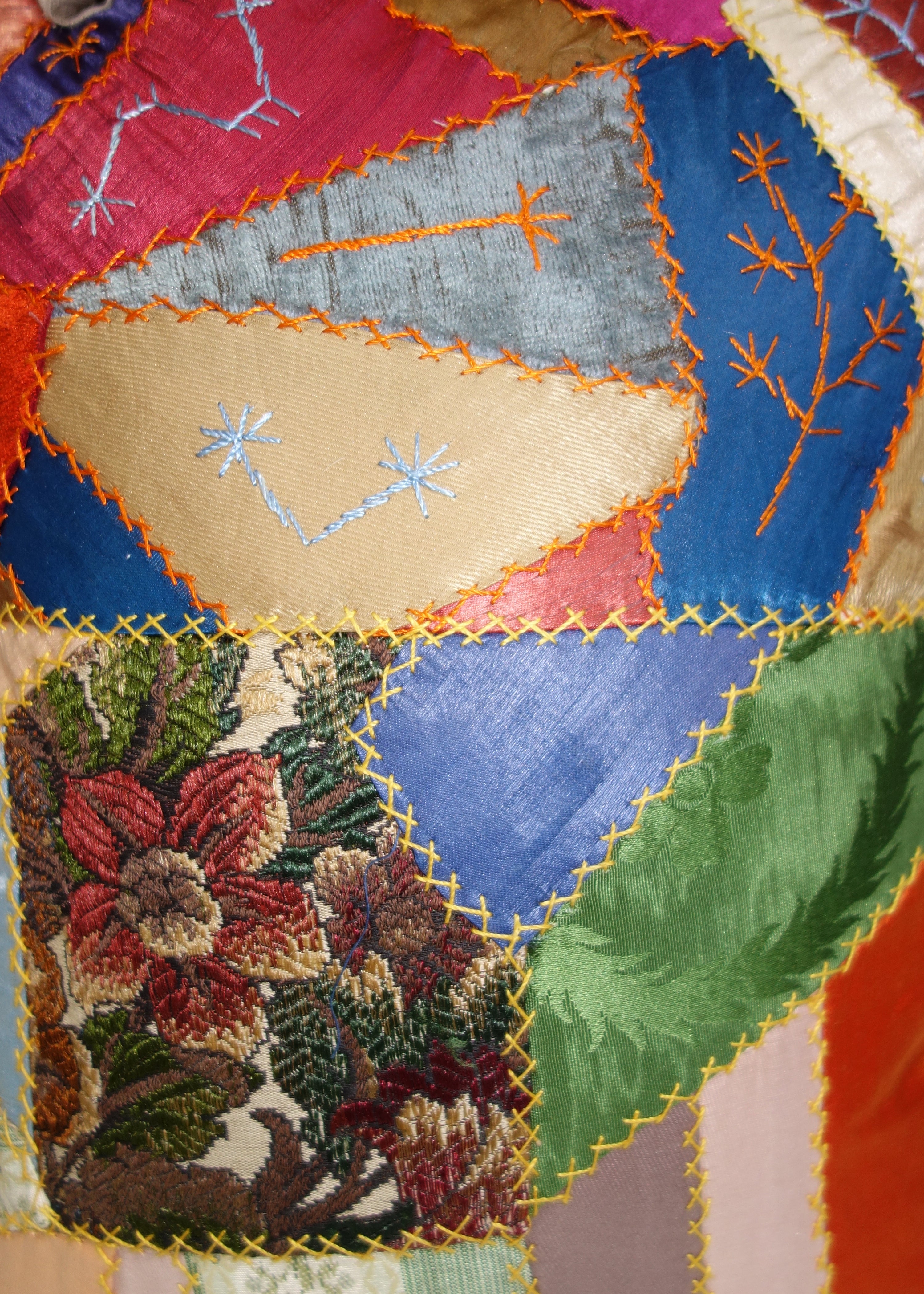 Left Hand in Antique Crazy Quilt