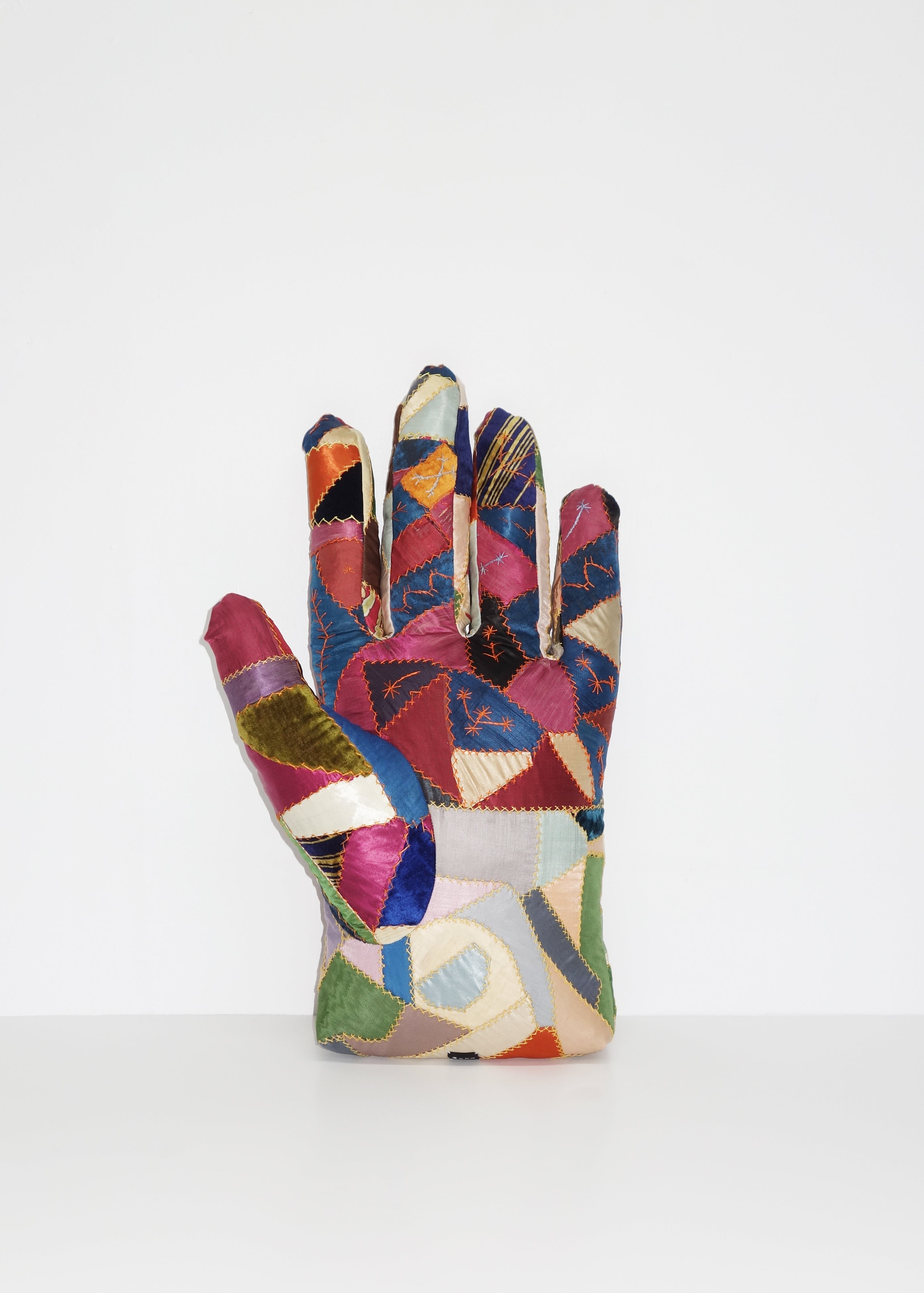 Left Hand in Antique Crazy Quilt