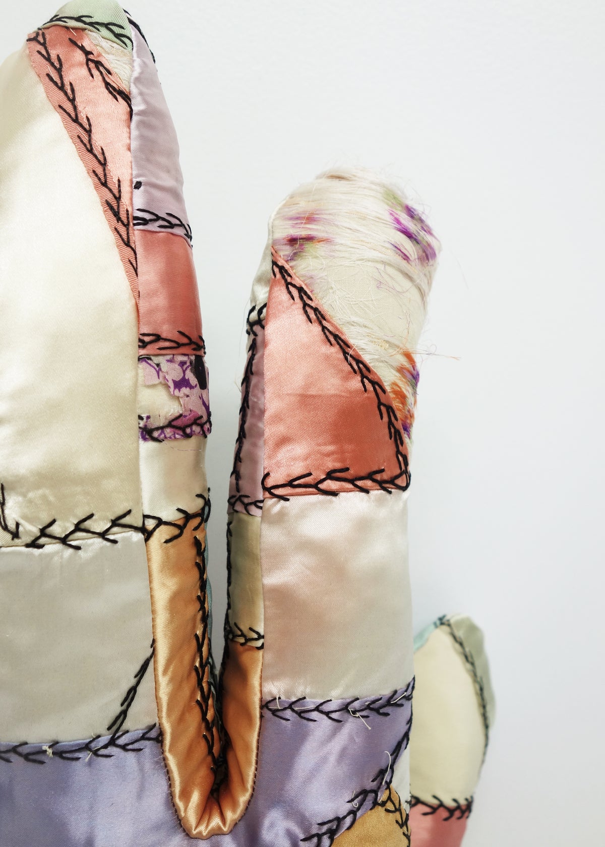 Left Hand in Satin Crazy Quilt