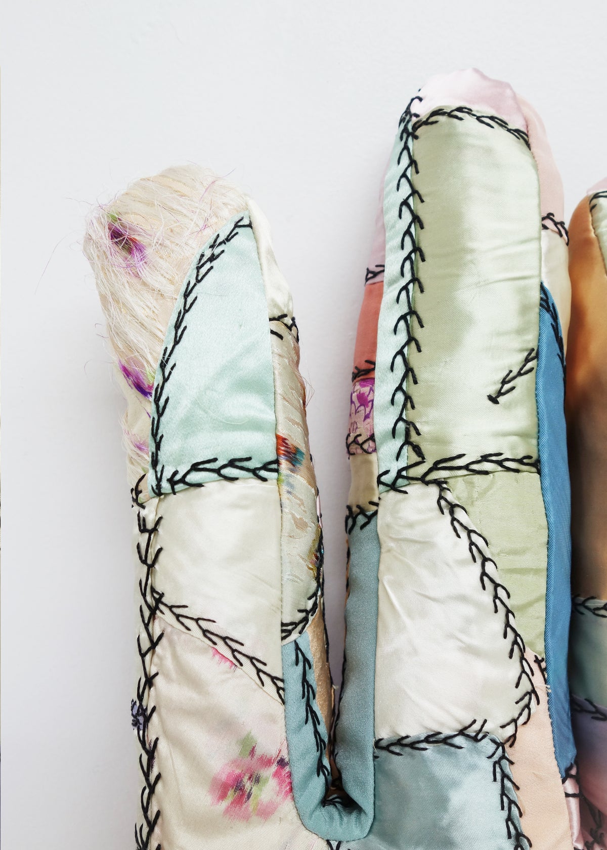 Left Hand in Satin Crazy Quilt