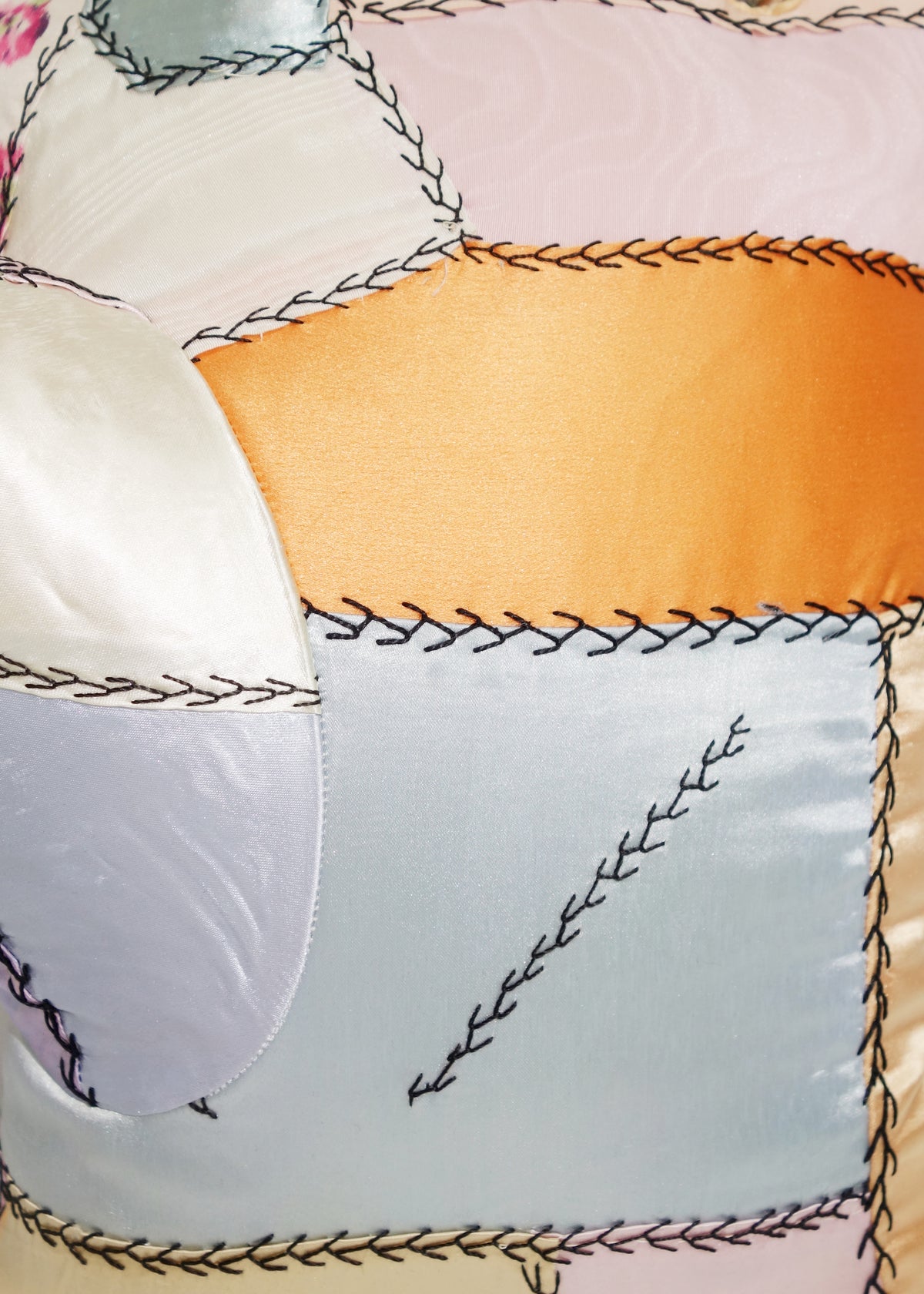 Left Hand in Satin Crazy Quilt