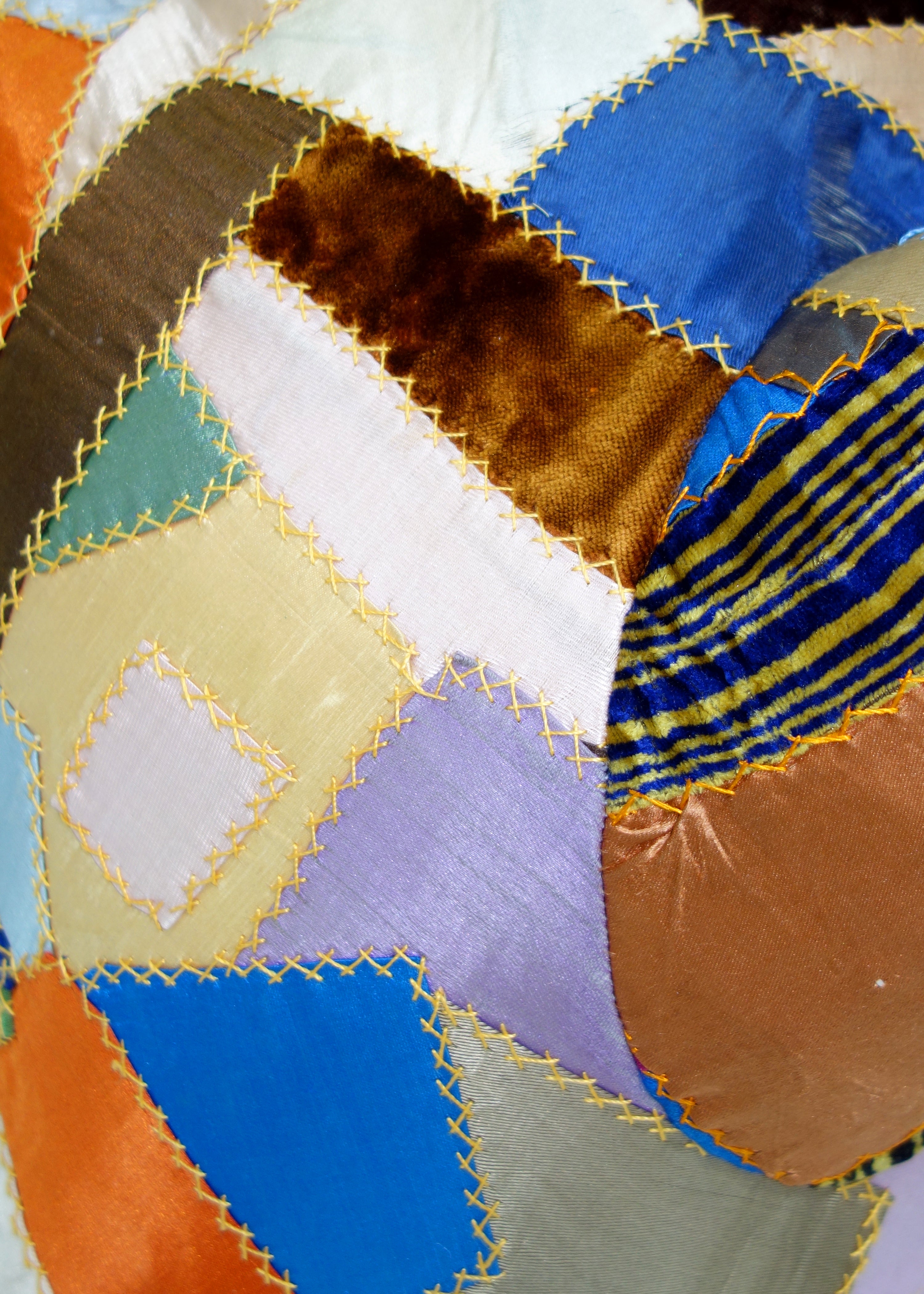 Right Hand in Antique Crazy Quilt