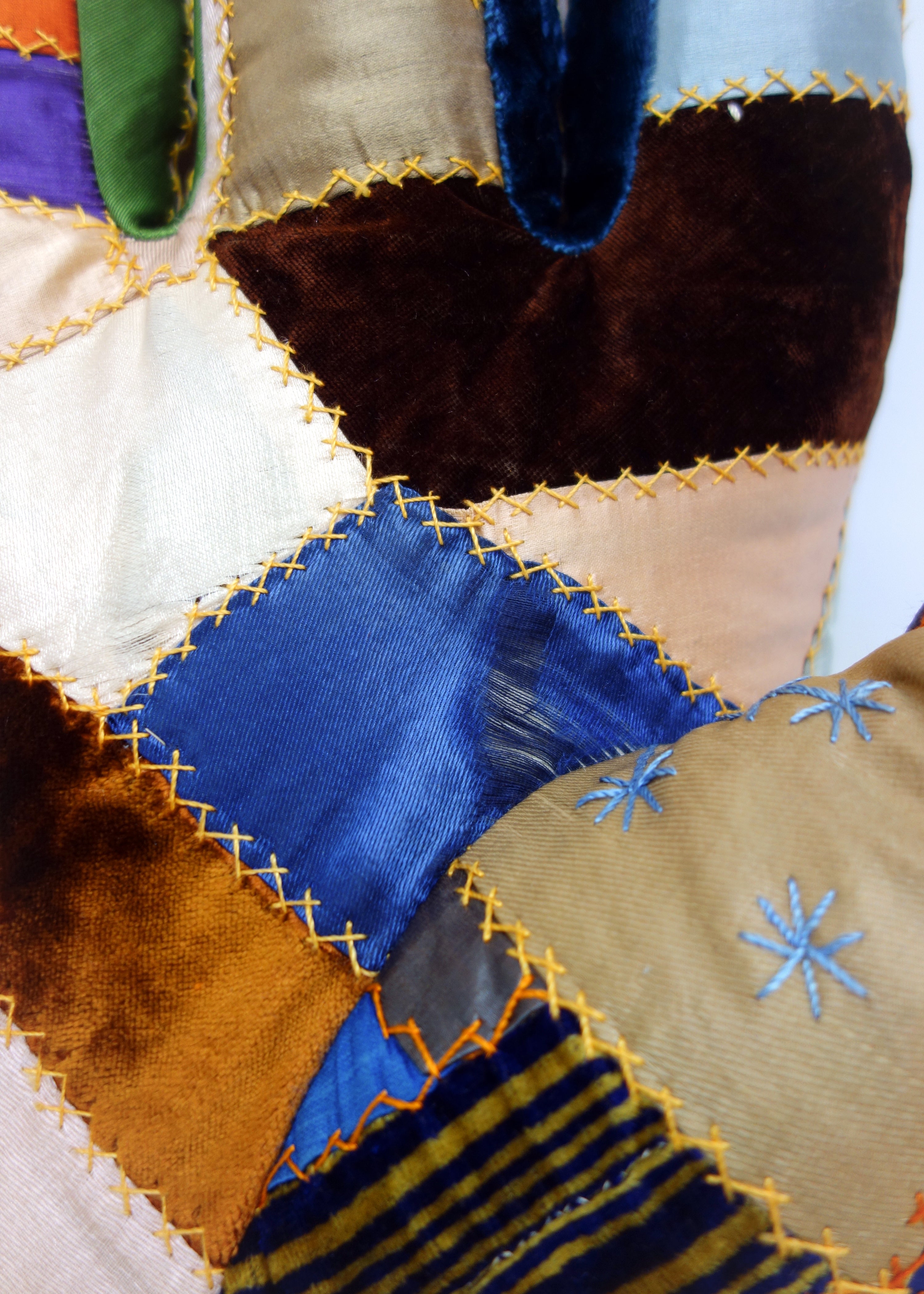 Right Hand in Antique Crazy Quilt