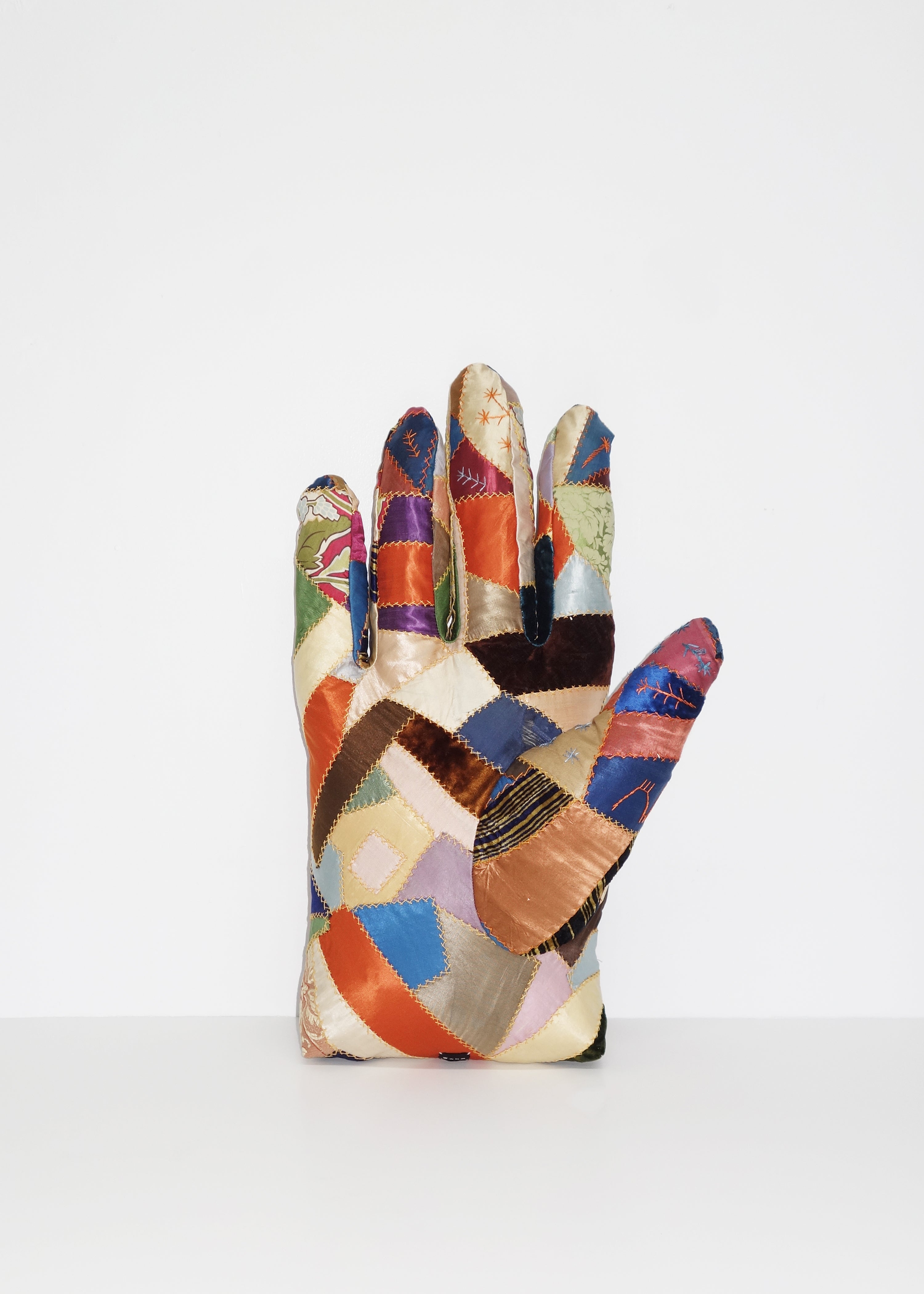Right Hand in Antique Crazy Quilt