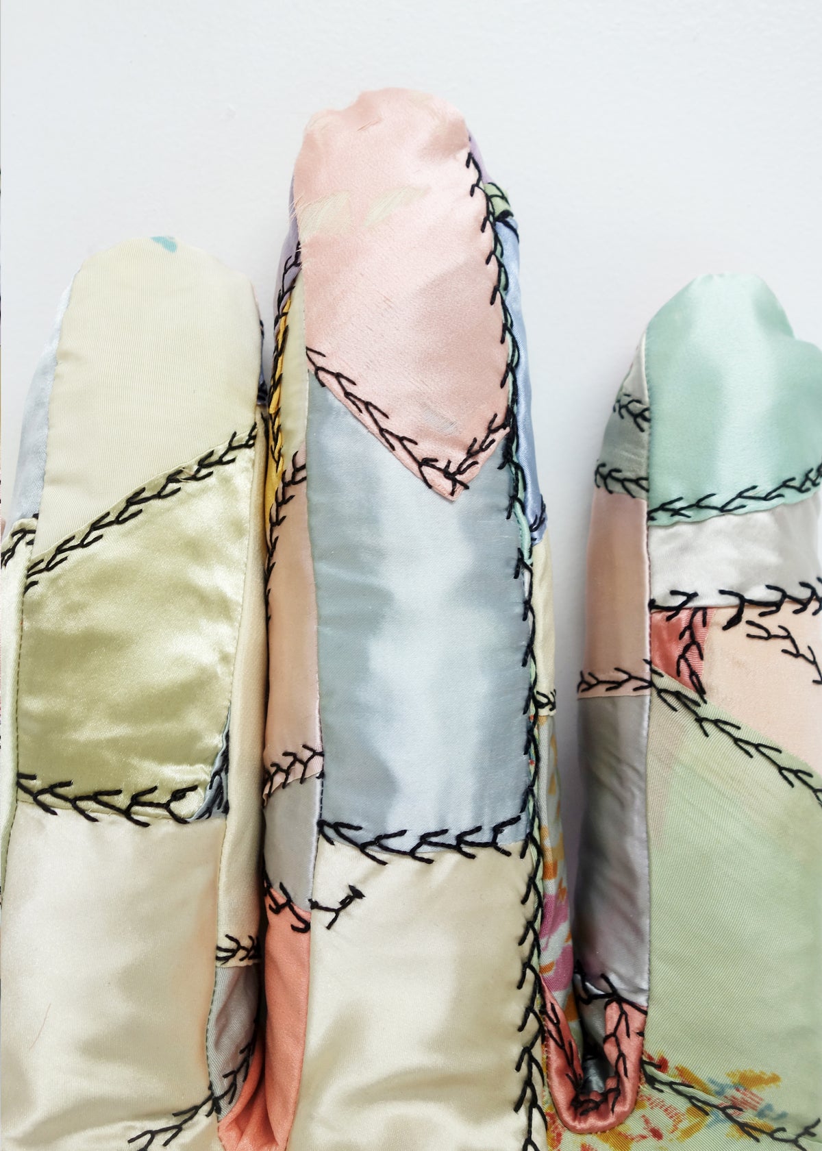 Right Hand in Satin Crazy Quilt