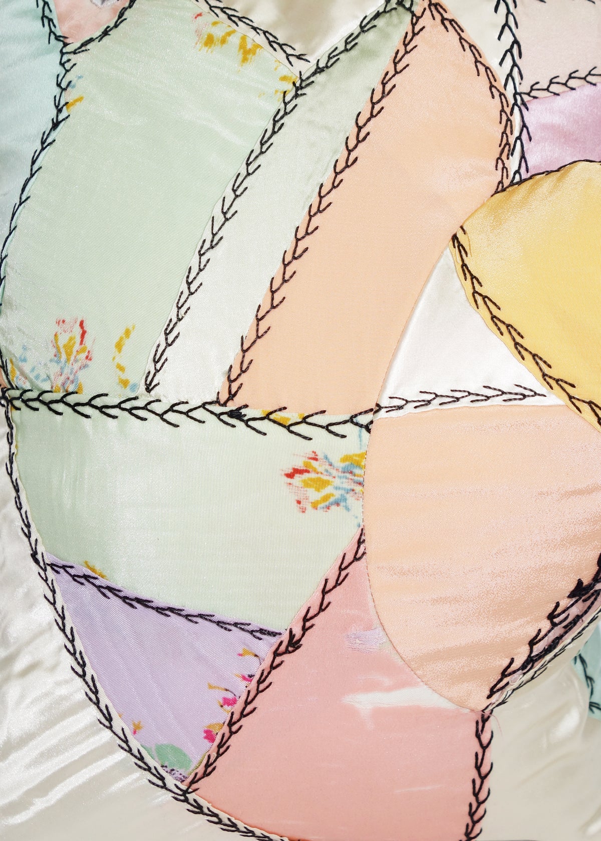 Right Hand in Satin Crazy Quilt