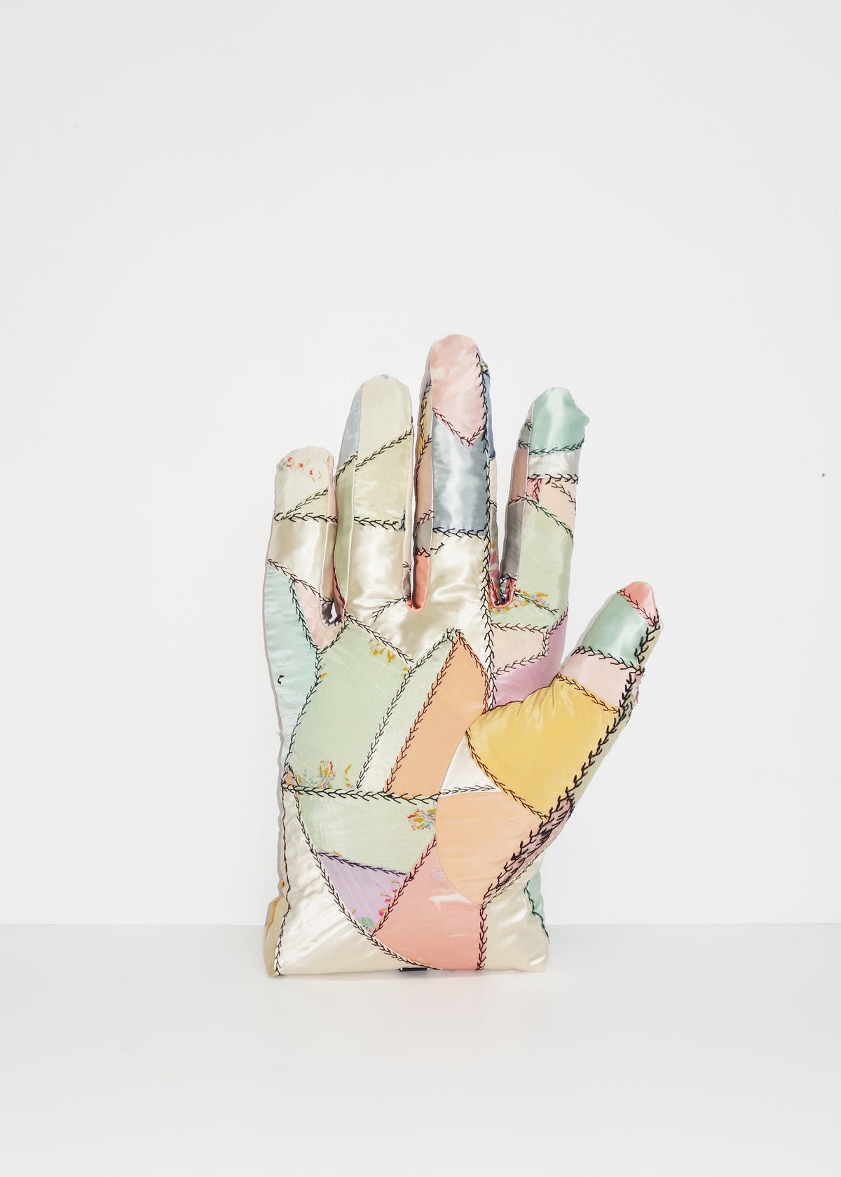 Right Hand in Satin Crazy Quilt