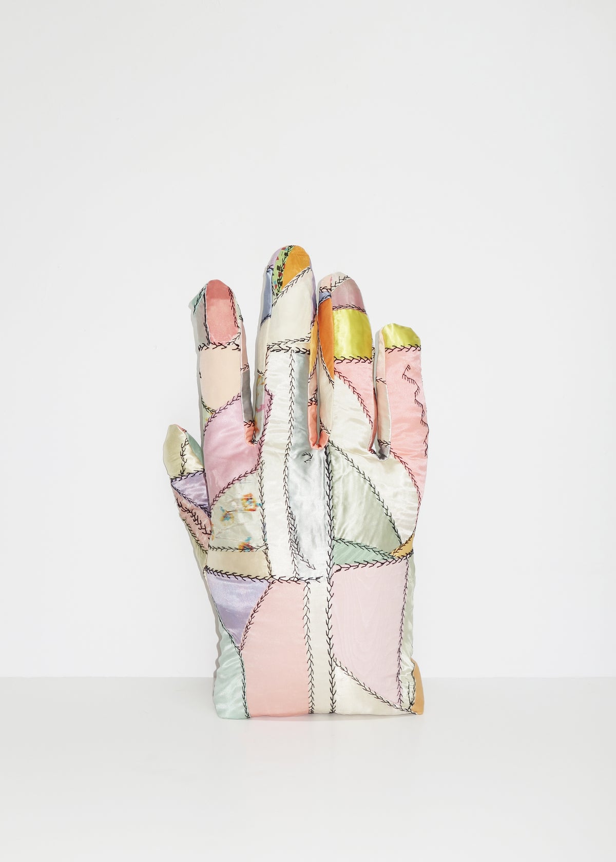 Right Hand in Satin Crazy Quilt