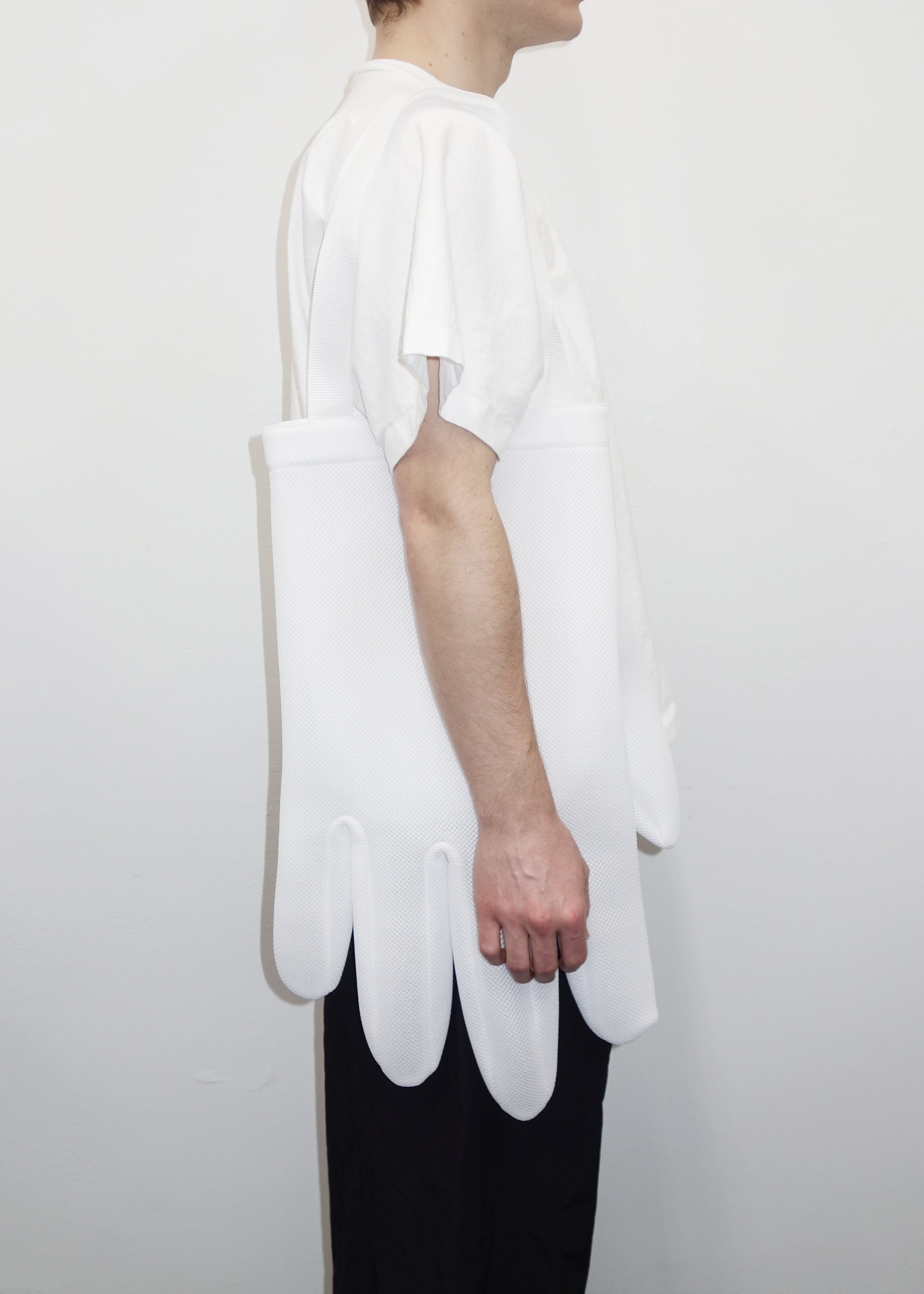 Right Hand Tote in White Spacer Mesh